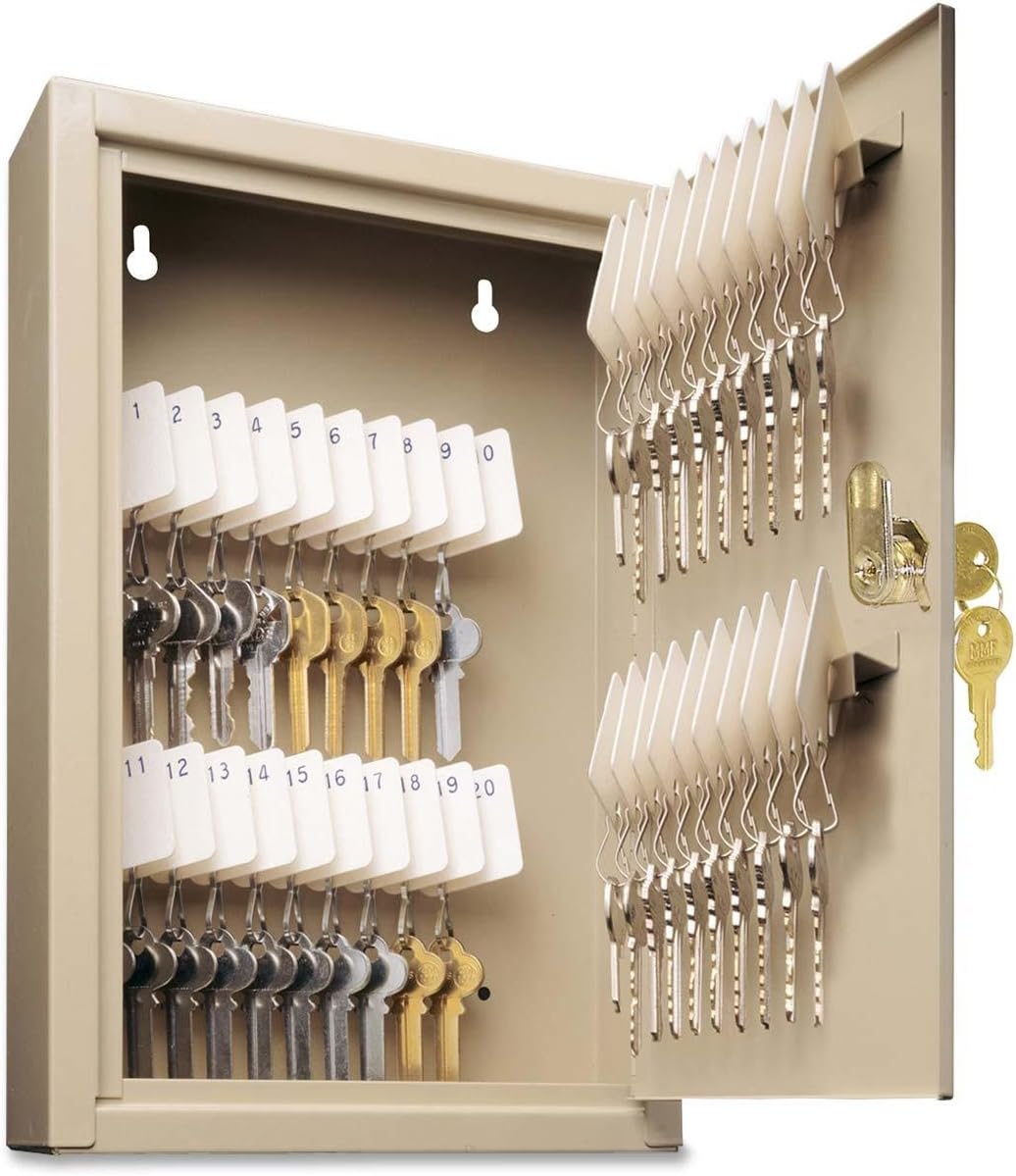 STEELMASTER Unitag Locking Cabinet, 8 x 12.13 x 2.63 Inches, 40-Key Capacity, Sand (201904003)