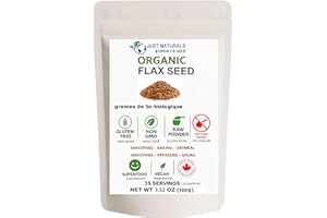 Organic Flax Seeds Whole, Gluten Free, Vegan, Natural Egg Substitute, High in Omega-3 and Fiber, 100 gm