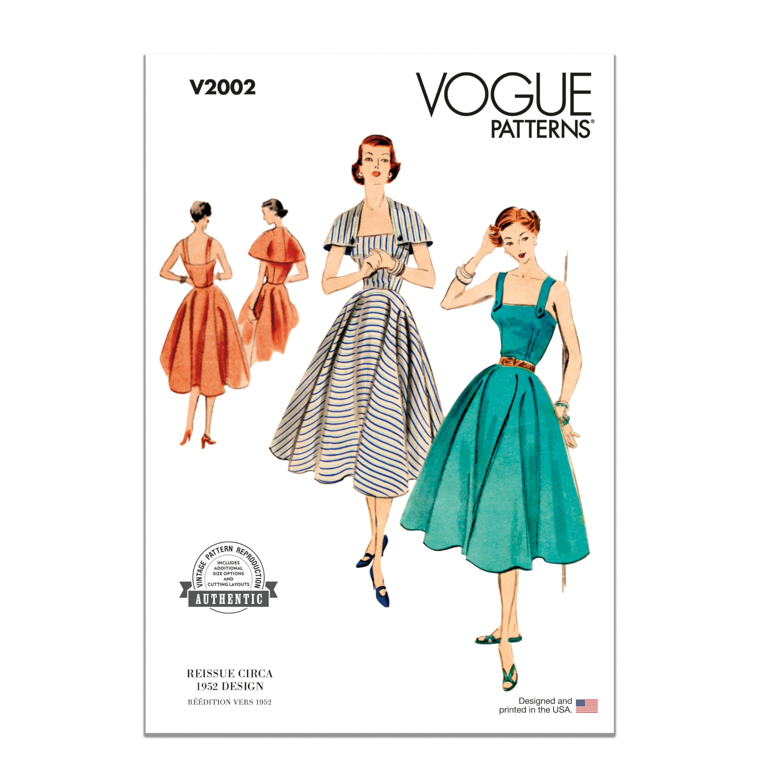 Vogue V2002Y5 Misses' Dress and Capelet Y5 (18-20-22-24-26)