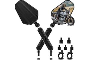 Upgraded Universal Motorcycle Mirror,Adventure Ball-Head ATV Rear View Mirror No Vibration & Wobble With 8/10MM Screw and 7/8