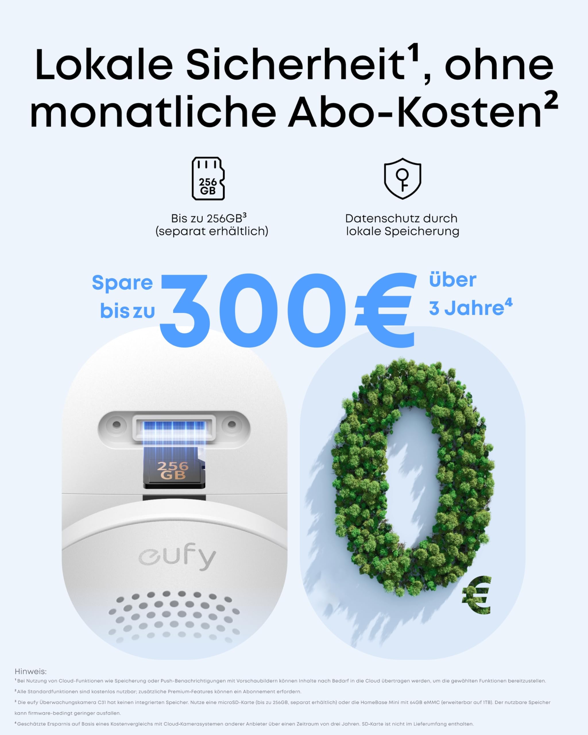 eufy Überwachungskamera C31 kabelgebunden, Außen & Innen, 360°-Sicht mit Schwenken/Neigen, Farbnachtsicht, KI-Erkennung Mensch/KFZ/Tier/Weinen, Dual-Antenne, lokaler Speicher, ohne ABO, 24/7-Videos 9