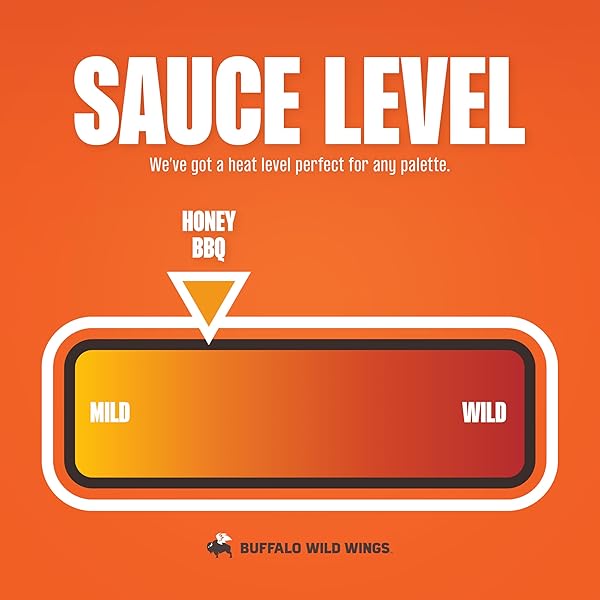 BUFFALO WILD WINGS HONEY BBQ SAUCE, 12 FL. OZ., PERFECT DIPPING SAUCE, CHICKEN MARINADE, RIB BARBECUE RUB AND WING SEASONING, RICH FLAVOR AND SWEET TANG