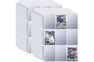 KITOYZ 1800 Pockets Trading Card Binder Sleeves, Double-Sided Card Sleeves Binder Sheets, Clear Baseball Card Page Protectors for 3 Ring Binder Fit Game Cards, Sports Cards, Coupons, Business Cards (Clear)