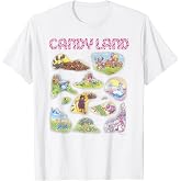 Candy Land Vintage Game Board Locations Textbook T-Shirt Small