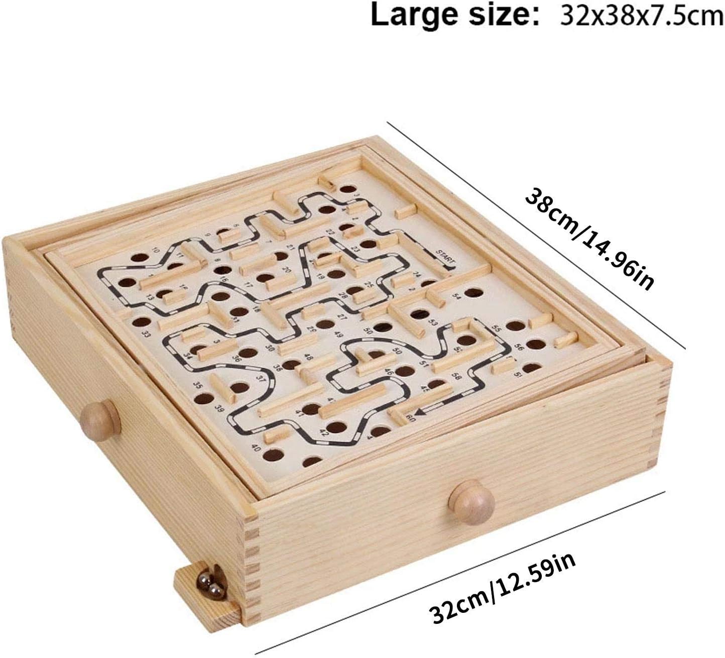 Wood.L Large Wooden Labyrinth Game For Kids Adults,Tilt Wooden