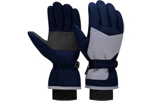 DARCHEN 3-12 Kids Snow Gloves, Boys Winter Waterproof Gloves for Ski Snowboarding Insulated Thickening Warm Windproof Cold Weather Outdoor Sports Gloves Age Girls 3-12 Years Olds