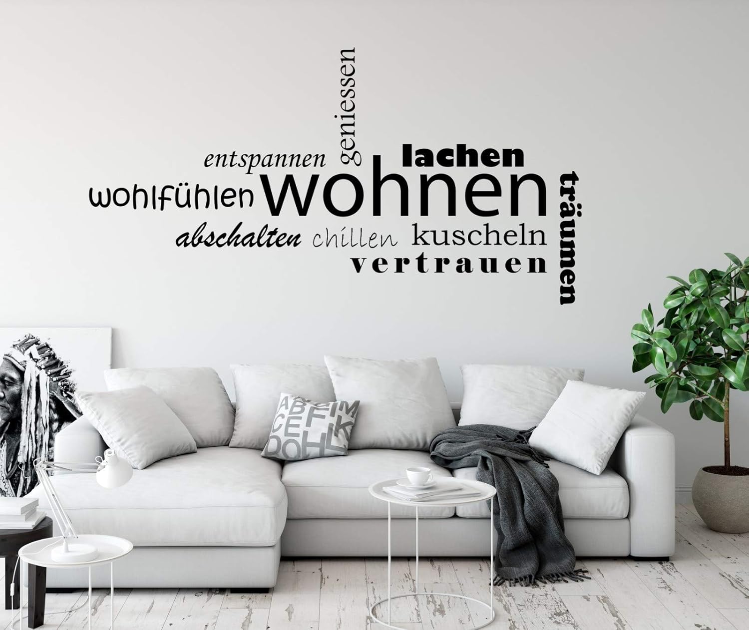 Tjapalo A268 Wandtattoo Wohnzimmer Spruch Zitate Zuhause Traumen Lachen Geniessen Chillen Kuscheln Wandaufkleber Wortwolke Modern Grosse B120xh58cm Farbe Hellgrun Amazon De Baumarkt
