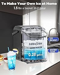 Kndko Nugget Ice Makers Countertop,Pellet Ice Maker