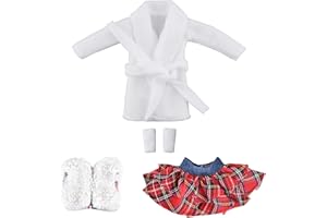 YAMASO Santa Clothing for Doll (Fluffy Vest+ Plaid Skirt + Bathrobe)
