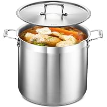 Vivicreate 14.5 QT Stainless Steel Stock Pot With Lid - Induction Compatible, Pasta, Soup & Stew Pot