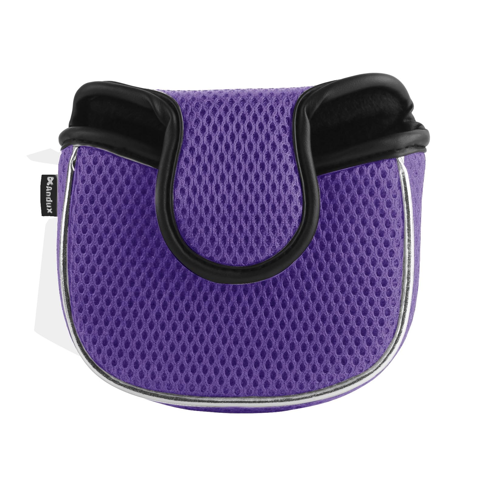 Andux Mesh Heel-Shafted Mallet Putter Cover Golf Putter Head Covers Purple, Square MT/TG14