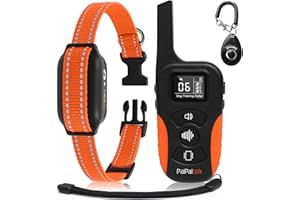 PaiPaitek Dog Vibration Collar with Controller No Shock, 3300ft Waterproof Training Dog Collar Beep and Vibrate Only, Security Lock & Rechargeable Vibrating Collar for Dogs 5-120 lbs - No Prongs