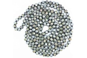 Sofia Janes Hand Knotted Faceted Beaded Necklace-Long Boho Crystal Wrap, Strand or Statement Necklace for Women 60” inch