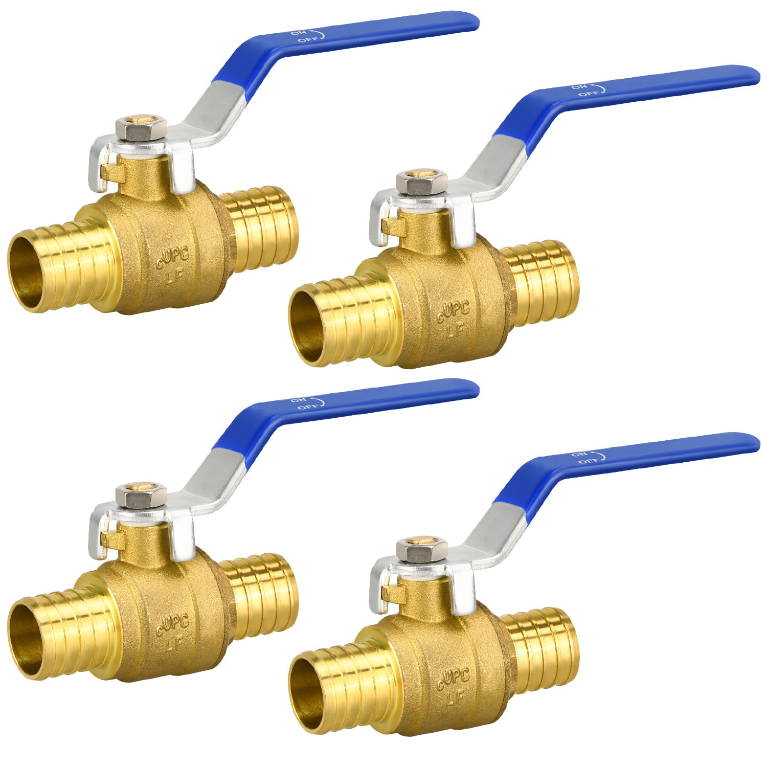 Photo 1 of 1" PEX Ball Valves, 4 Pack PEX Brass Full Port Shut Off Ball Valve, Full Port Shut-off Ball Valve, Full Port Water Stop Shut Off, Water Shut Off Valve