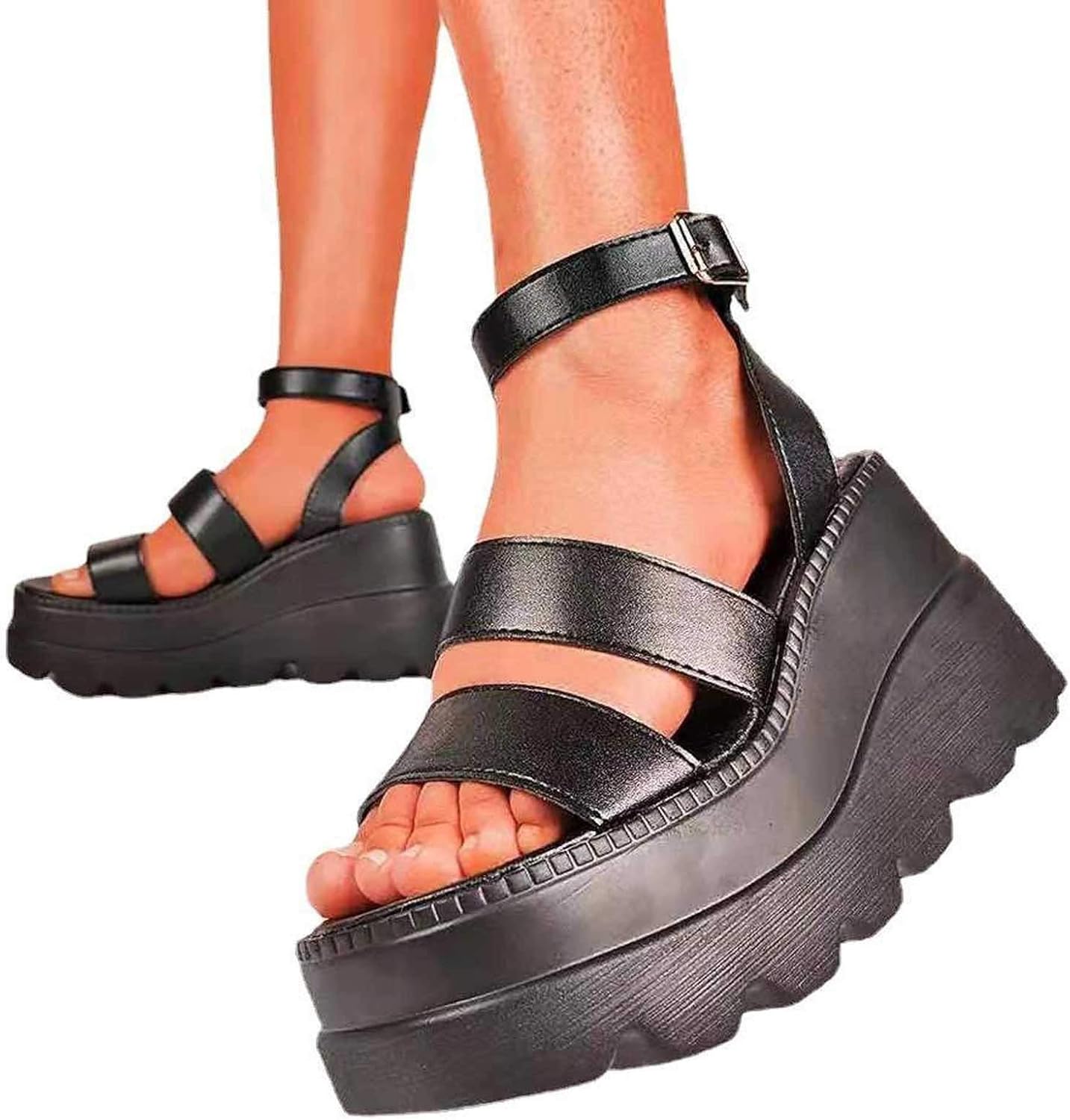 Amazon.com: Platform Sandals for Women high Heels Open Toe Ankle Strap Thick Sole Shoes for 