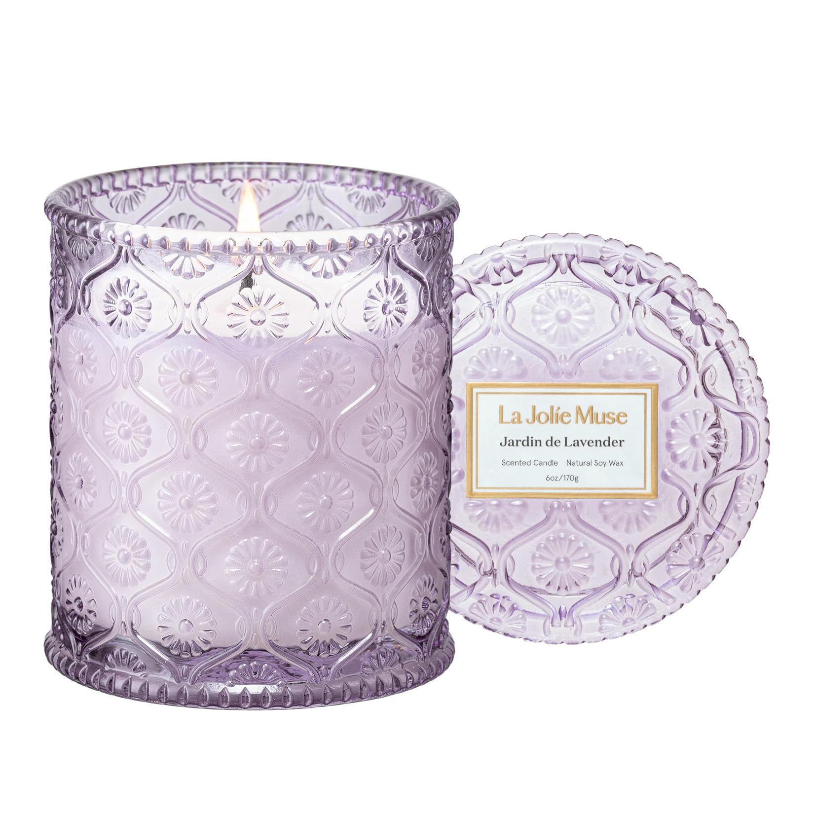LA Jolie Muse Lavender Candle, Candles for Women, Lavender Lilac Candle, Scented Candle Gift, Aromatherapy Candle, Candles for Home Scented — image 1