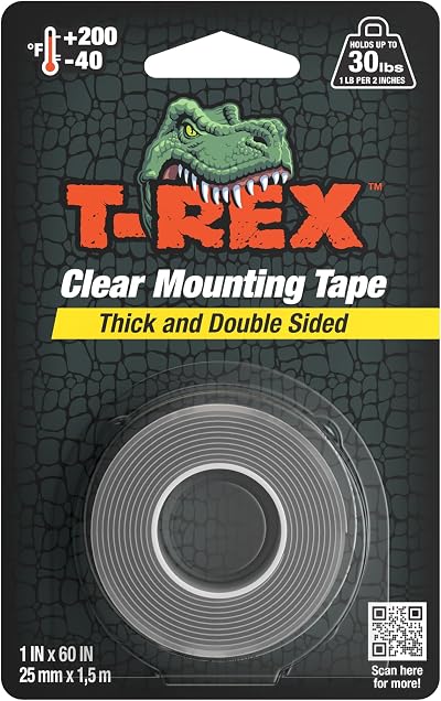 T-REX Clear Heavy Duty Double Sided Mounting Tape 25mm x 1.5m 30lb