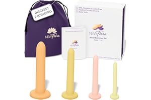 NewFlora Small Silicone Wand Set of 4 Hands Free Suction, Tapered Medical Silicone with Waterproof Storage Bag & Step by Step