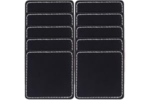 SmallCat 10 PCS Square Leather Patches for Hats, Iron on Blank Patches, Artificial Leather Patches for Laser Engraving, Repair Patches for DIY Sewing Crafts for Hats, Jackets, Jeans - Black