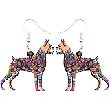 Bonsny Acrylic Drop Boxer Dog Pets Earrings Funny Design Lovely Gift For Girl Women Fashion Jewelry