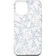iPhone 12 Pro Max Cute Flowers Botanical Blue & White Toile French Pattern Case