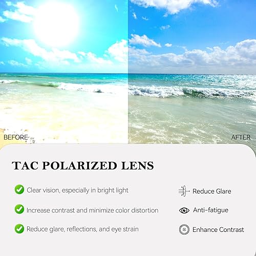 TJUTR Women's Photochromic Sunglasses with Polarized Lens for