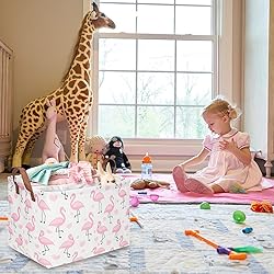 FXOLCSHE Rectangular Flamingo Pink Basket,Baby Girl