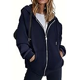 ZEAGOO Hoodies Women Zip Up Hoodie Oversized Sweatshirt Fleece Jackets Spring Fall Winter Coats 2026 Fashion
