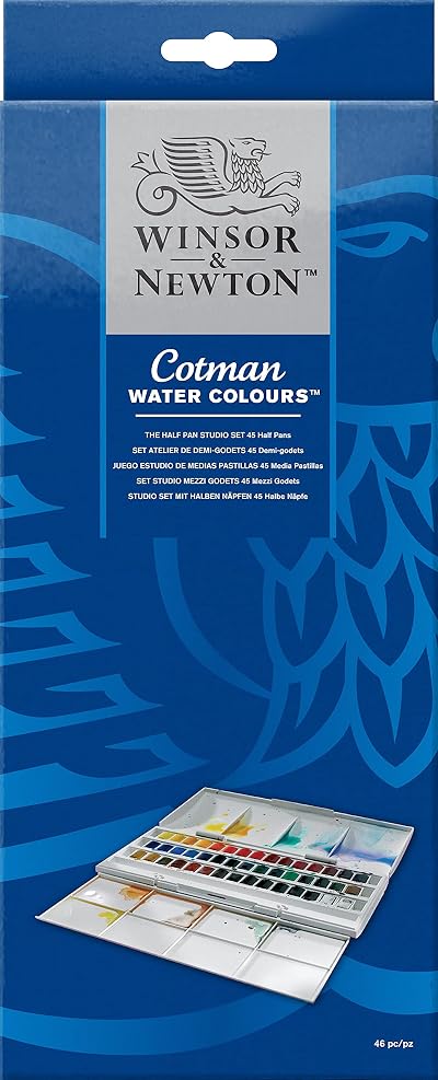 Winsor & Newton Cotman Water Colour Studio Set 45 Half Pan