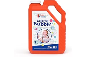 BELLOCHIDDO Bubble Concentrated Solution, 1L/33.8 OZ Bubble Refill Solution for Kids,Work Great W/Bubble Machine,Giant Bubble Wand, Bubble Gun Blower (Red)