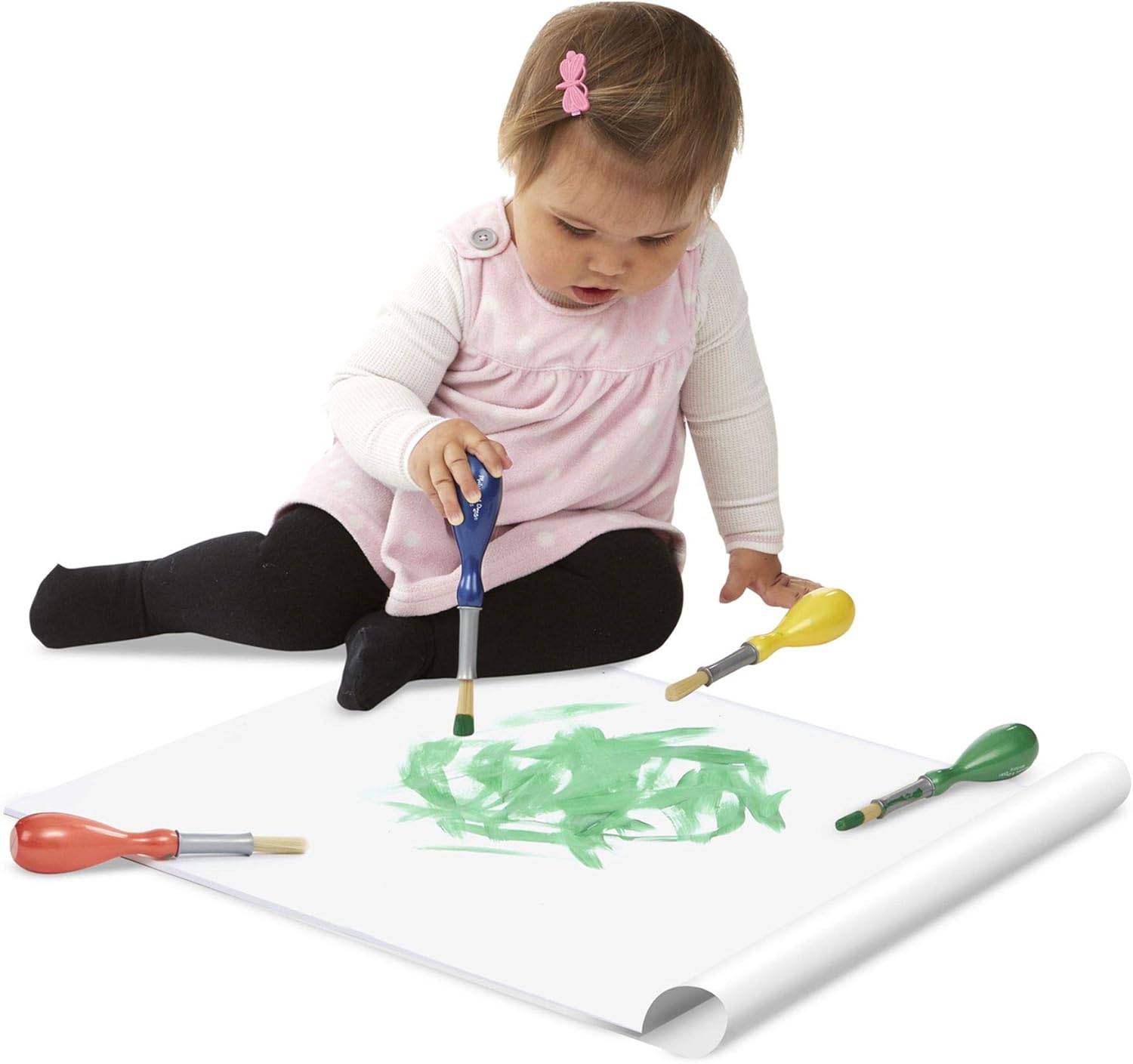 Melissa & Doug Jumbo Brush Set - 4-Pack, Paintbrushes in Red, Blue, Green, Yellow: Melissa & Doug: Toys & Games