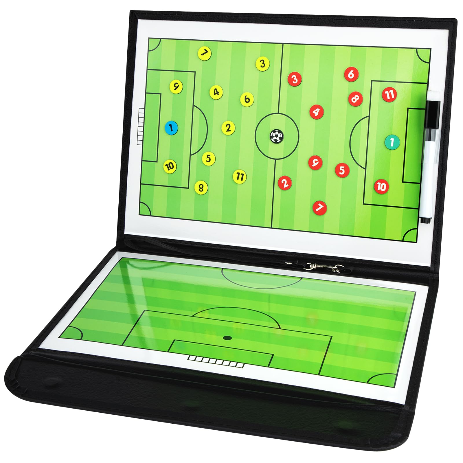 Photo 1 of Soccer Coaching Board Soccer Coaches Clipboard Tactical Magnetic Board Kit with Dry Erase, Marker Pen and Zipper Bag (Football Board) (Soccer Coaching Board)