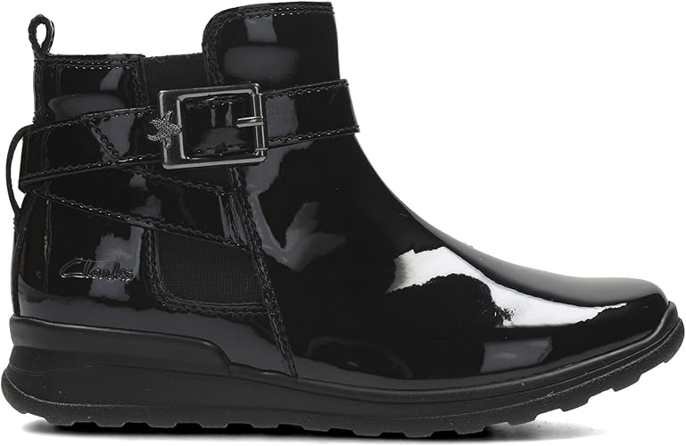 clarks girls patent boots