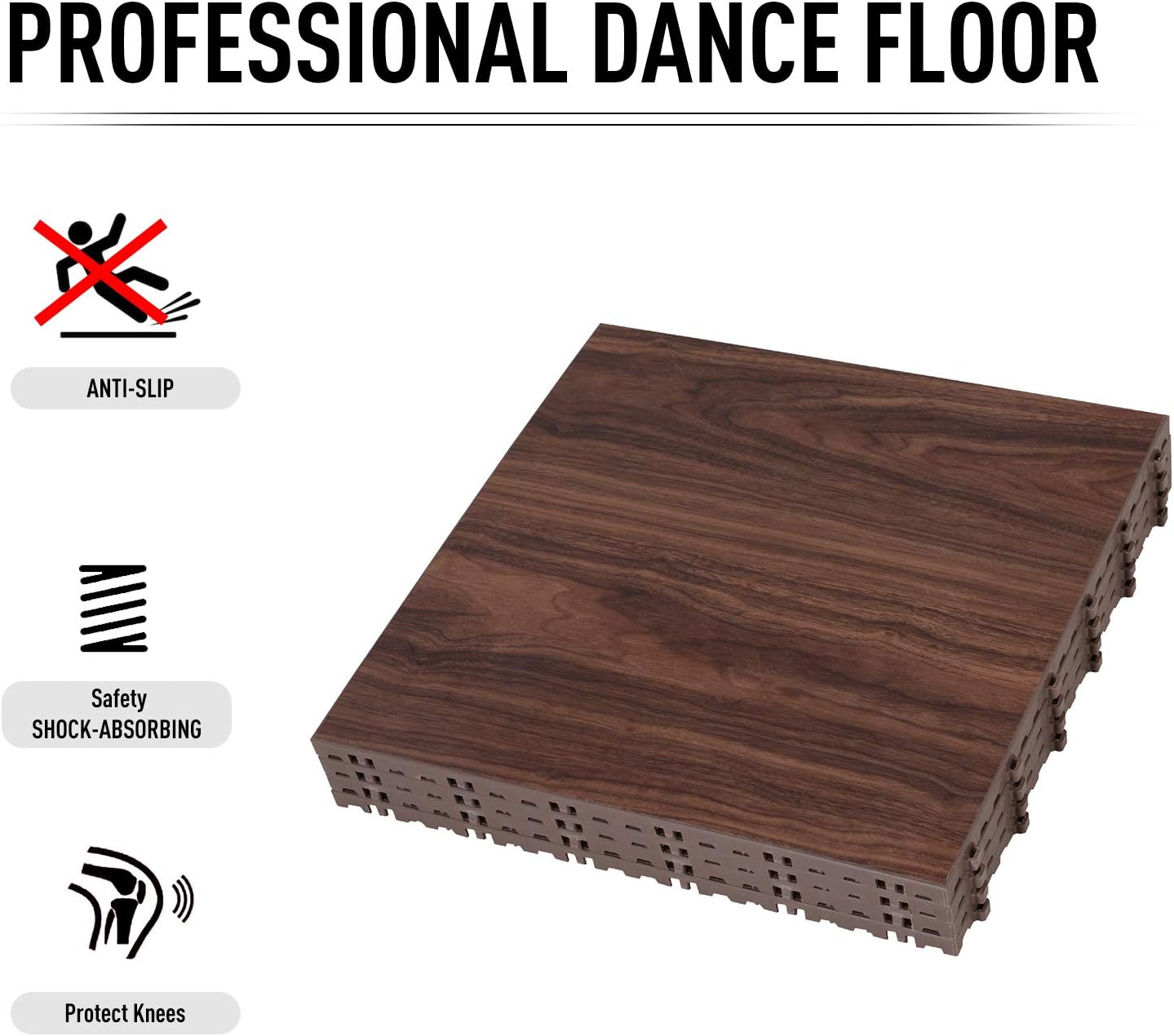 Soozier Portable Dance Floor Tiles Tap Ballet Trade Show Flooring Pvc 4 Piece Mats 3 5 X 3 5