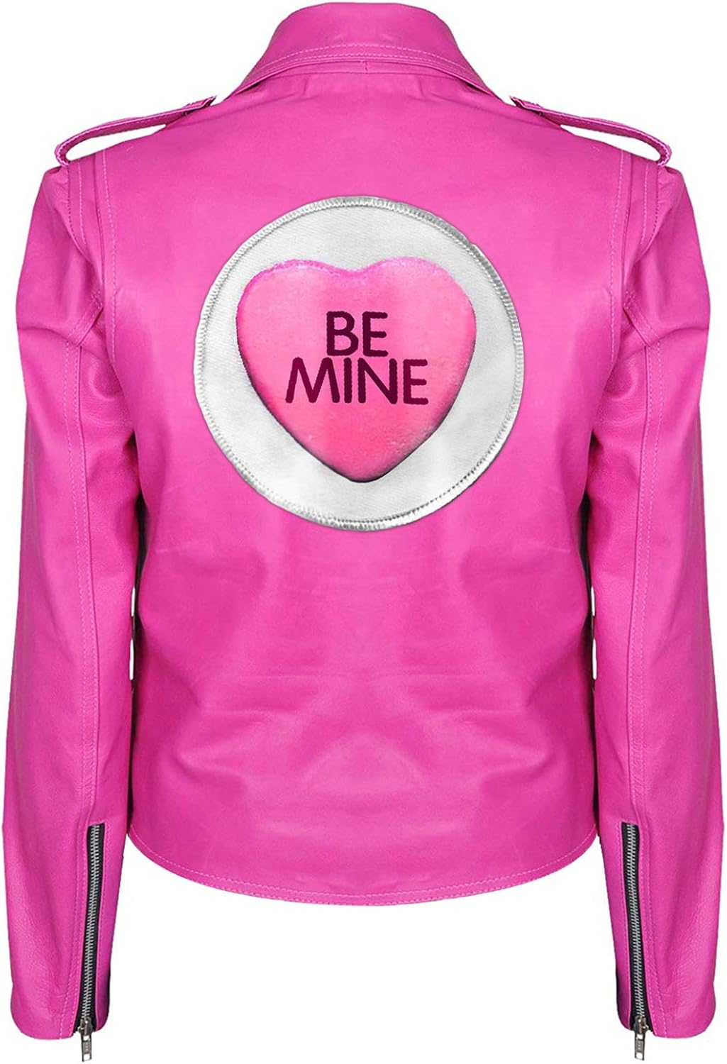 CHICAGOFASHIONS Be Mind Valentine Jacket Womens Hot Pink Biker Leather