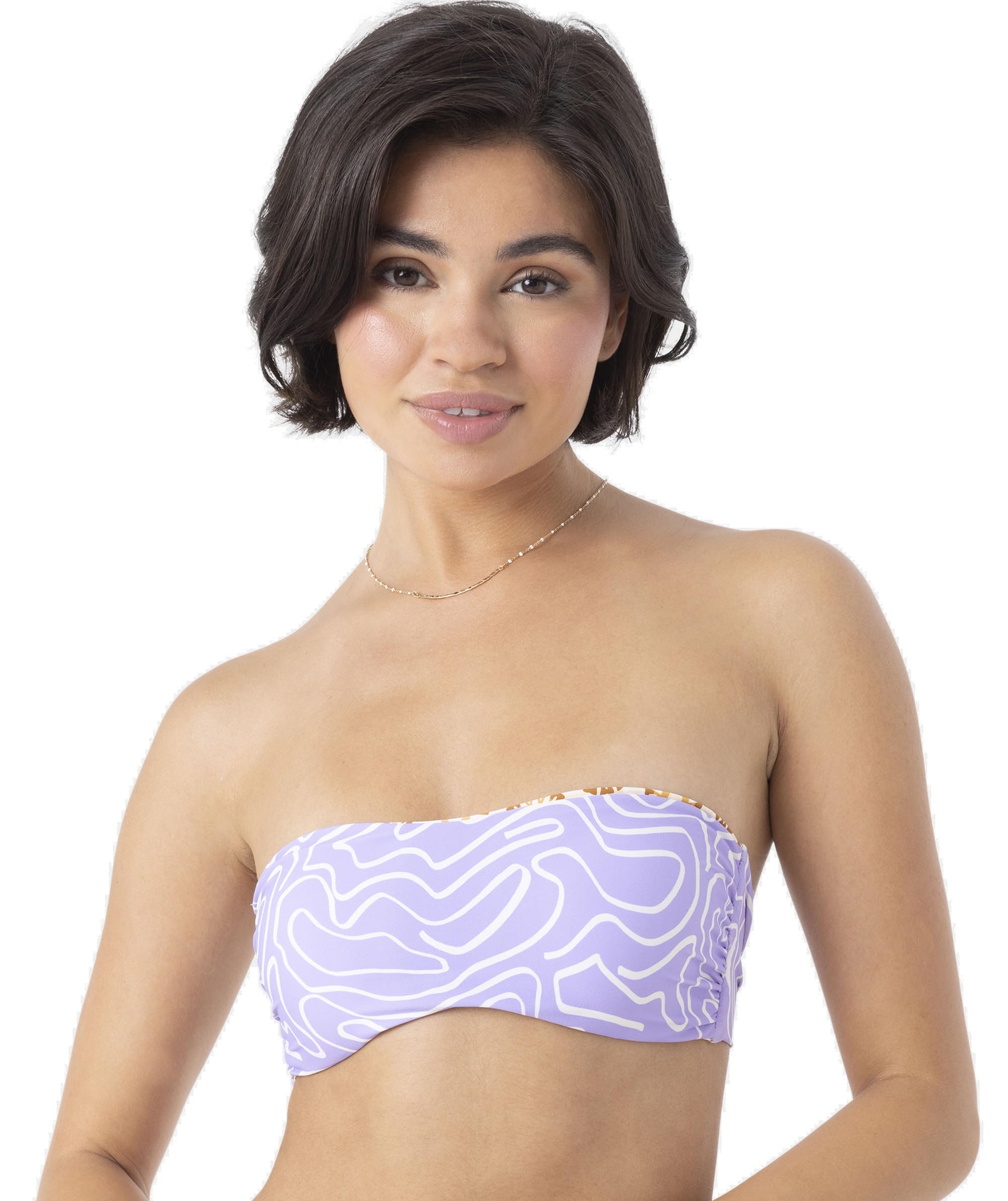Roxy Women’s Bandeau Bikini Top – Strapless Swim Top, Quick-Dry, UPF 50+, Beach, Surf, and Resort Wear, Multi, X-Large