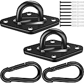 Feanron Hammock Hooks 2 Pack, Heavy Duty Hammock Hanging Kit, M8 Pad Eye Hanging Hooks for Porch Swing, 1000Lbs Holding Capacitym,Black