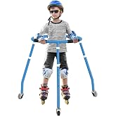 GanFindX Kids Roller Skating Trainer Adjustable Height Skate Walker Blue | Roller Skate Aid with Stable Frame, Adjustable Height Design for Beginners Learning Balance, Indoor Outdoor Training