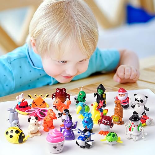 FUN LITTLE TOYS Wind Up Toys 25 PCs Assorted Animal Toys for Kid Party  Favors, Pinata Filler Carniva Prizes Cl