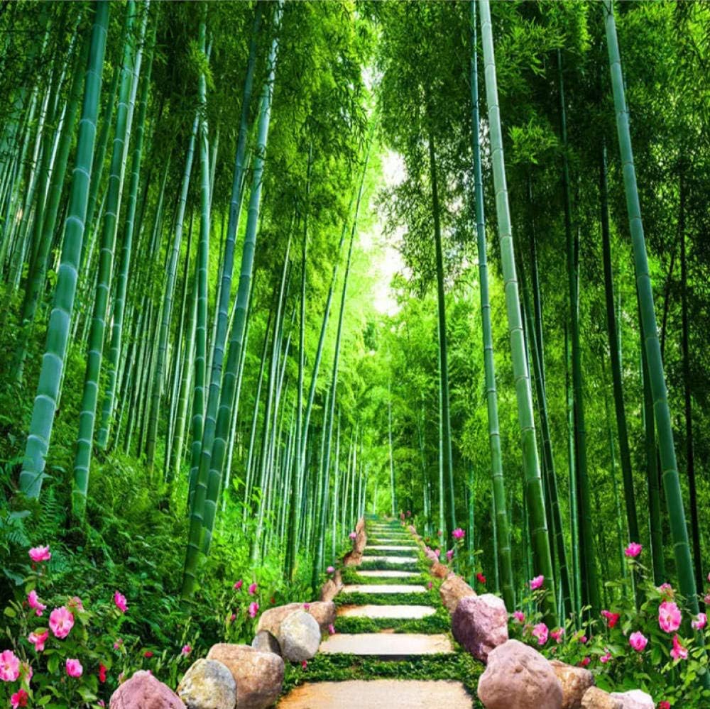 Yhzer Photo Wallpaper 3D Stone Road Bamboo Trail Landscape Mural for Living Room Tv Sofa Background Wall Painting 3 D-150X120Cm