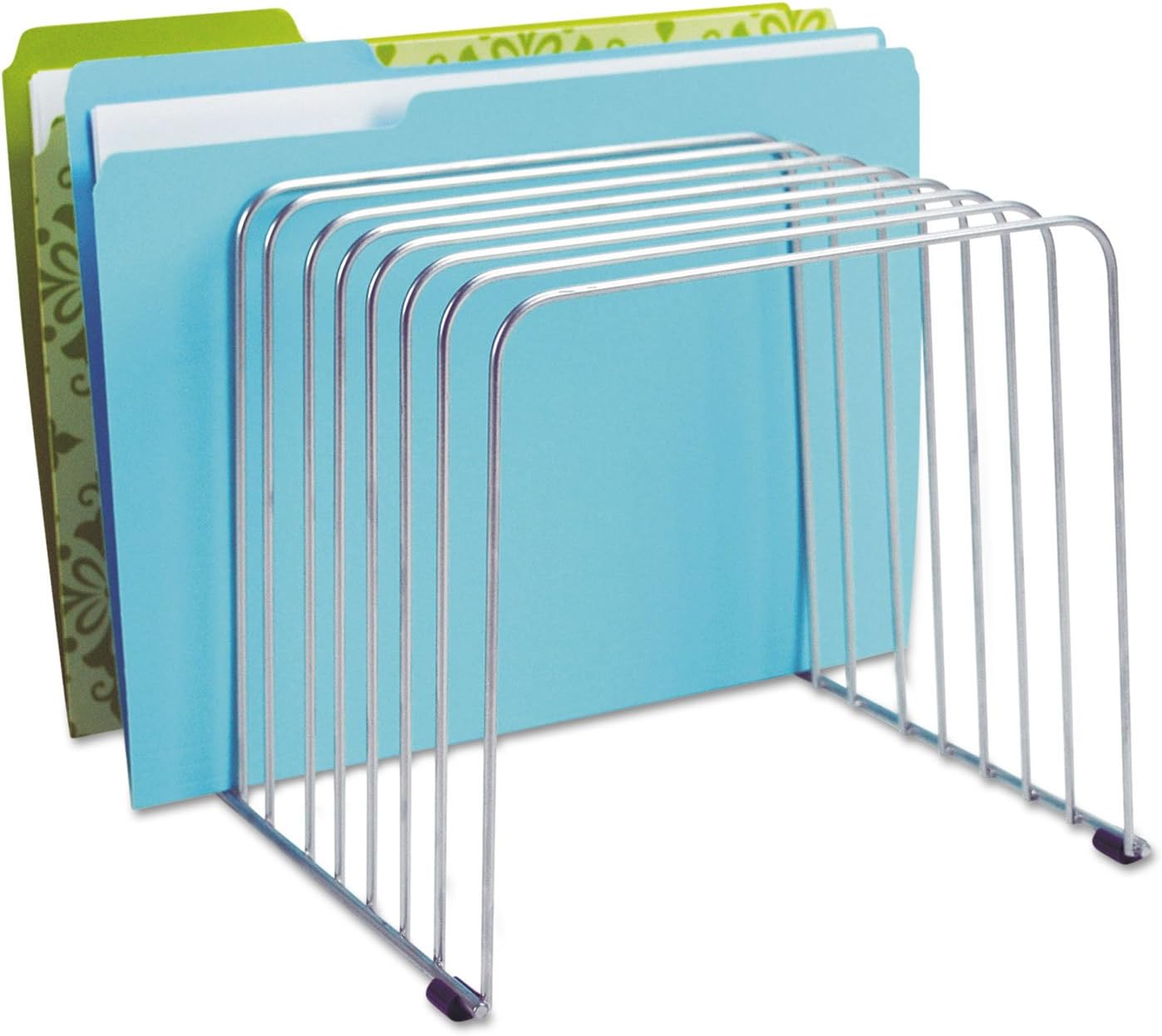 Fellowes 72012 Wire Desktop File Organizer, 9-Inch x11-3/8-Inch x8-Inch, Silver : Wire And Cable Organizers : Office Products