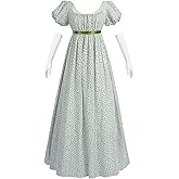 Nuoqi Regency Dresses for Women Floral Regency Era Dress Empire Waist Long Tea Party Dress