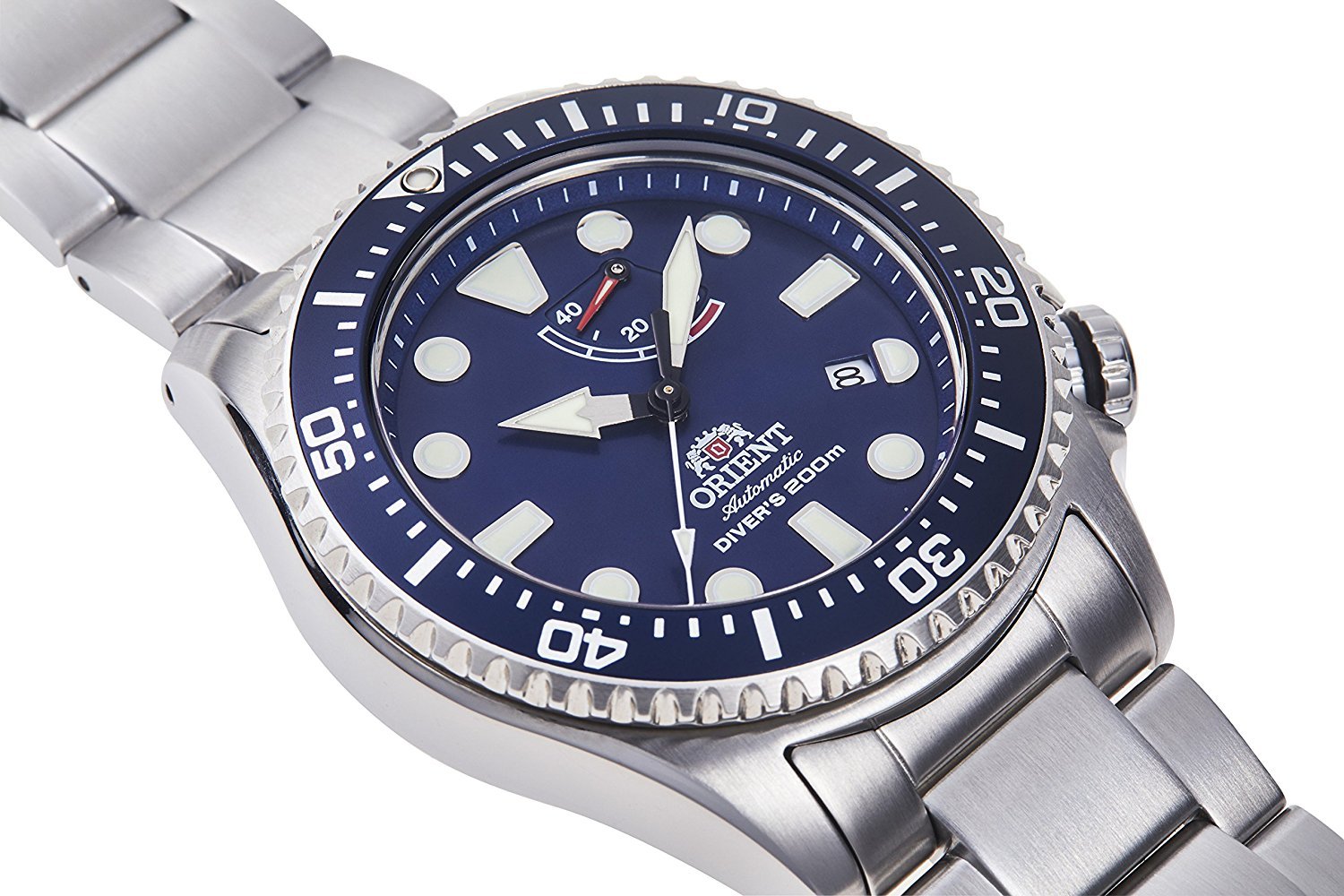 ORIENT JIS Men's Standard Fit Scuba Diving 200M Waterproof Full Scale Diver Mechanical Watch RA-EL0002L, Bracelet Type