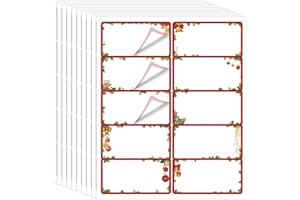 Qeeenar 250 Pcs Christmas Address Labels Bulk 2 x 4 Inch Foil Printable Gift Tags Compatible with Laser and Inkjet Printer 10 Per Sheet for Name Tags Office Mailing Label(Ball Ornament,Red Green)