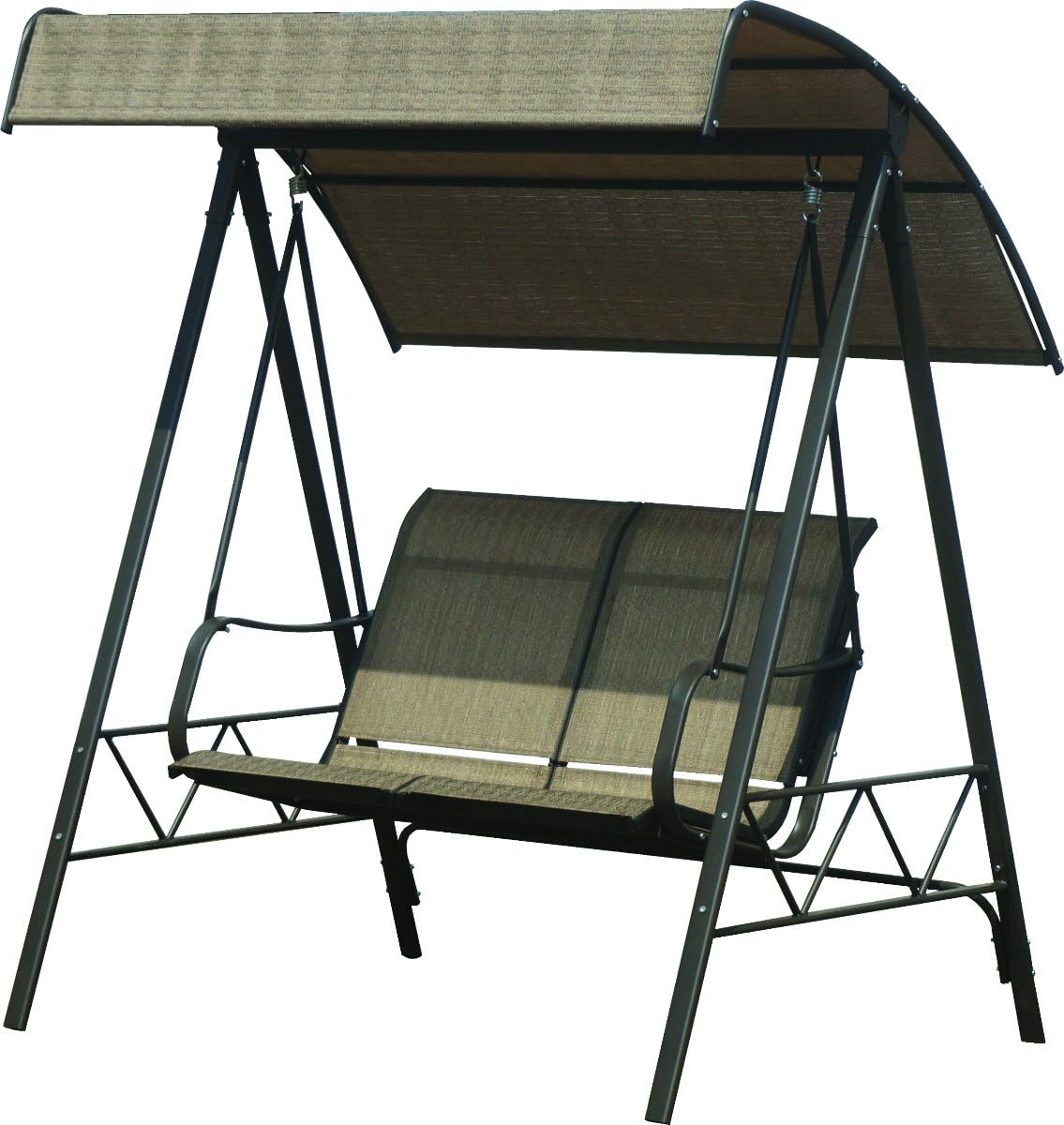 Terra Verde Home Newport Loveseat Swing with Canopy, Brown/Tan