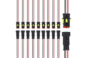 YSAEKYEO 10 Kits 2 Pin Waterproof Wire Connectors, 16 AWG 2 Wire Connectors, Automotive Electrical Connectors Male And Female Way For Car Truck Boat Wire Connection