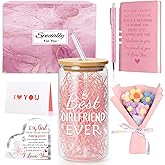 Nigifter Valentines Day Gifts for Girlfriend, 6 PCS Christmas Gifts for Women Her, 1 Year Anniversary Valentines Birthday Gifts for GF, I Love My GF Couple Present, Best Girlfriend Ever Gift Set