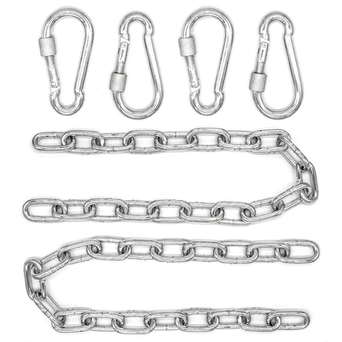 AMANKA 2x 50cm Hanging Chair Chain up to 230kg - 4 Carabiners - Swing Hammock Punch Bag Suspension