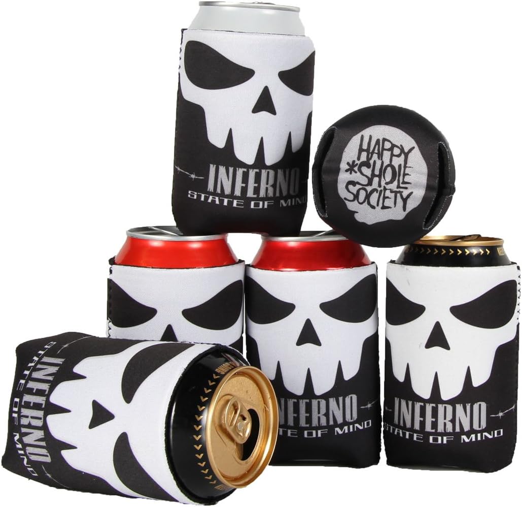 Funny Beer Koozies, Happy Shole Society Pack of 6 Beer Can