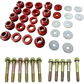 D-ETEGNIK Body Cab Mount Bushing and Bolt Kit for 1987&ndash;1995 Jeep Wrangler YJ &ndash; No Body Mount Sleeve Included